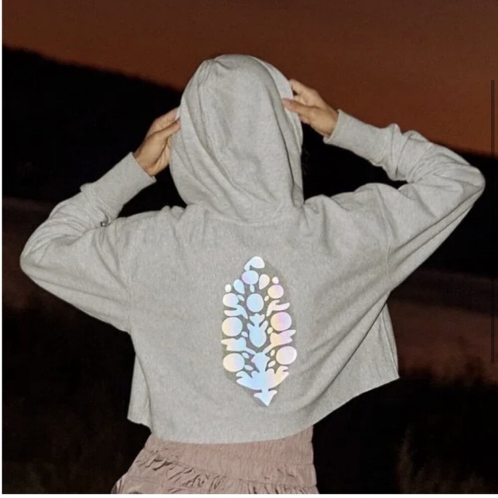 Free People Movement Half Time Reflective Logo Hoodie. Size Xsmall.